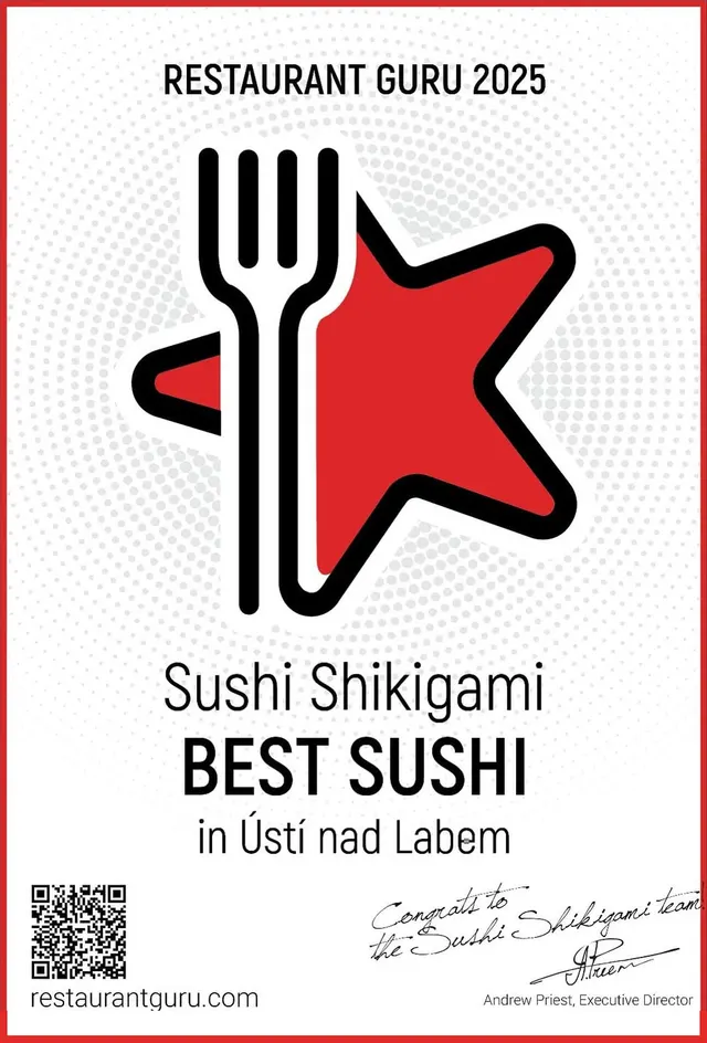 Restaurant-Guru-Zertifikat — Best Sushi in Ústí nad Labem für Sushi Shikigami
